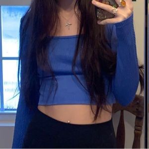 ribbed aerie long sleeve crop top